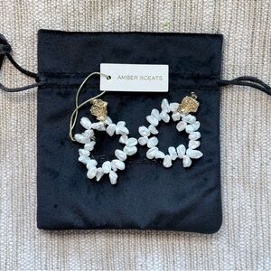 Amber Sceats 24k and White Pearl Earrings Anthropologie